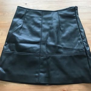 Leather mini skirt